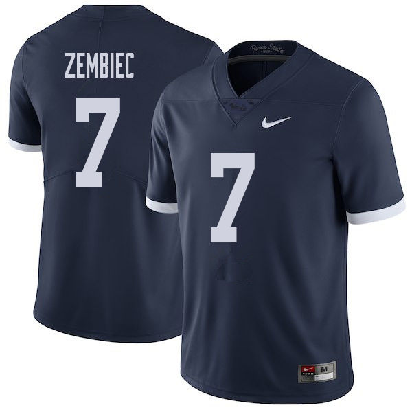 Men #7 Jake Zembiec Penn State Nittany Lions College Throwback Football Jerseys Sale-Navy
